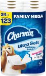 Charmin Toilet Paper Ultra Soft Cushiony Touch, 18 Family Mega Rolls = 90 Regular Rolls，288 Count (Pack of 18)